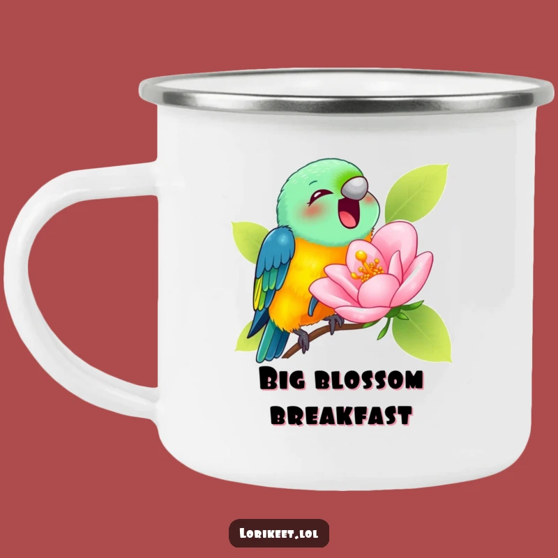 Funny Lorikeet Blossom Camping Mug: Outdoor Nectar Drinkware, Perfect Funny Gift