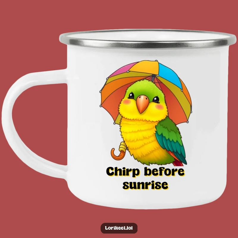 Funny Lorikeet Umbrella Camping Mug: Outdoor Humor for Your Adventures