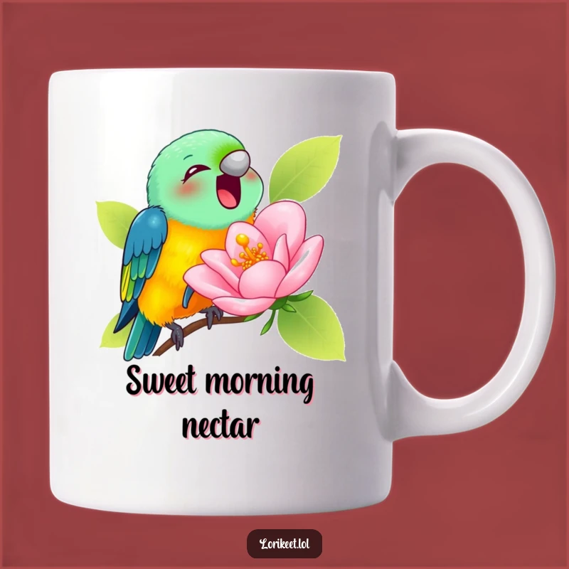 Funny Lorikeet Blossom Mug: Nectar Sipping Design, Perfect Funny Gift