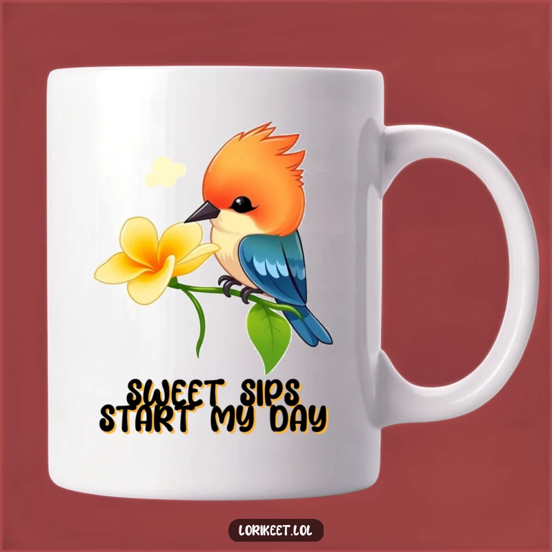 Funny Crested Bird Mug: Vibrant & Playful Flower Drinker, Perfect Funny Gift