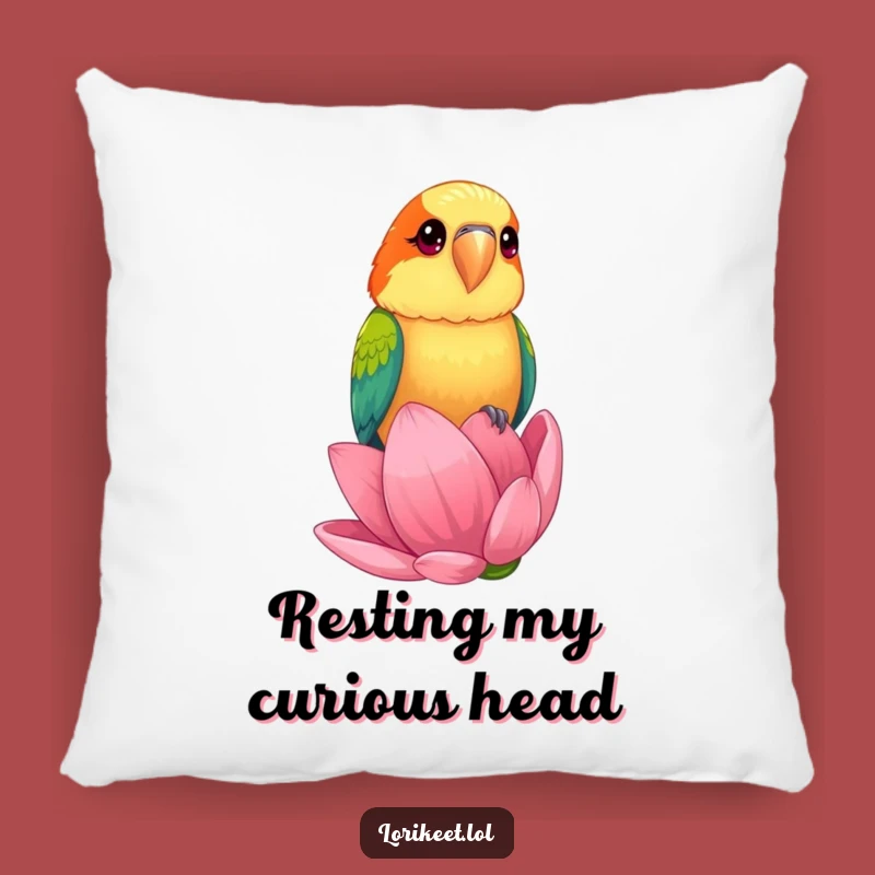 Funny Lorikeet Flower Pillow: Cozy Bird Cushion, Perfect Funny Gift