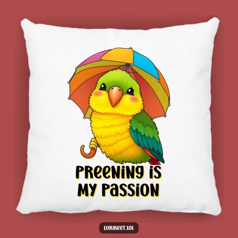 Funny Lorikeet Umbrella Pillow: Soft & Comical Bird Accent for Cozy Comfort