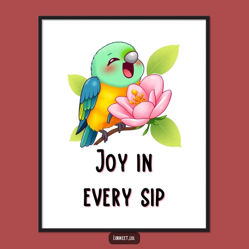 Funny Lorikeet Blossom Digital Art: Sweet Nectar Download, Perfect Funny Gift