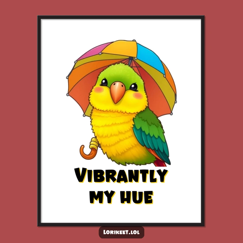 Funny Lorikeet Umbrella Digital Print: Instant Humorous Bird Art for Your Walls