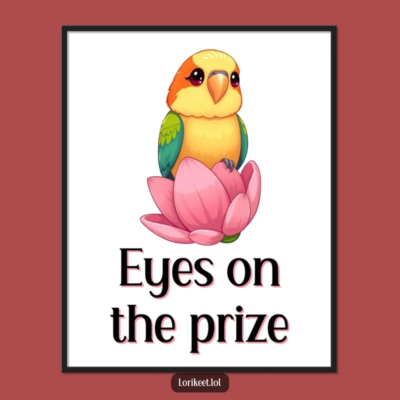 Funny Lorikeet Flower Poster: Curious Bird Art, Ideal Funny Gift