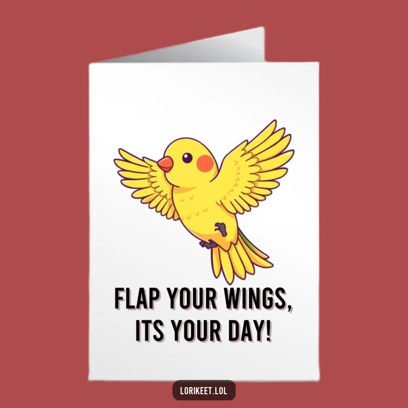 Free Printable Birthday Card: Flying Lorikeet Fun Downloadable Gift for a Joyful Celebration