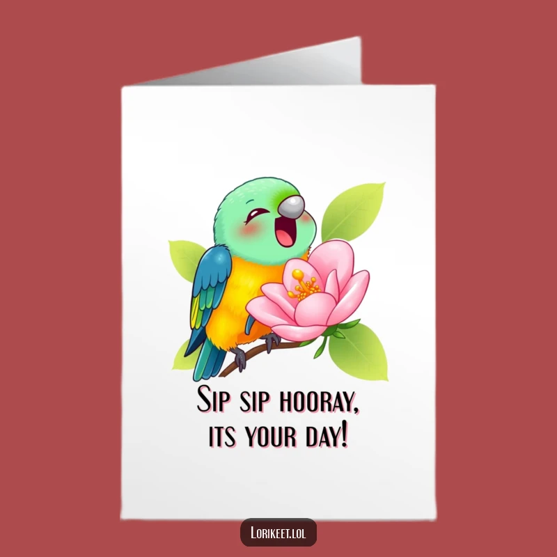 Free Printable Birthday Card: Lorikeet Nectar Fun Downloadable Gift for a Sweet Day