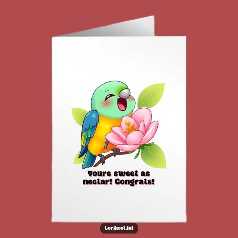 Free Printable Congrats Card: Lorikeet's Sweet Success Downloadable Gift for Blooming Achievements