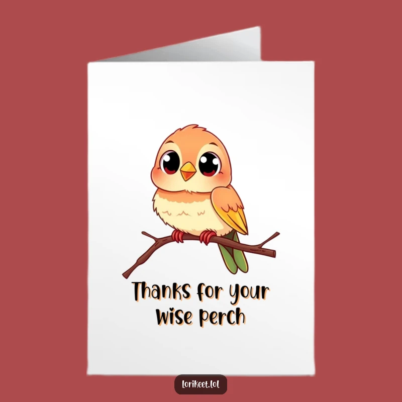 Free Printable Thank You Card: Curious Bird, Funny Downloadable Thanks