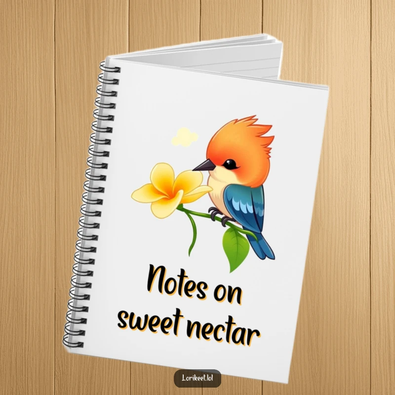 Funny Vibrant Bird Notebook: A small bird with a bright crest playfully sips nectar, inspiring creativity and humor on every page.
