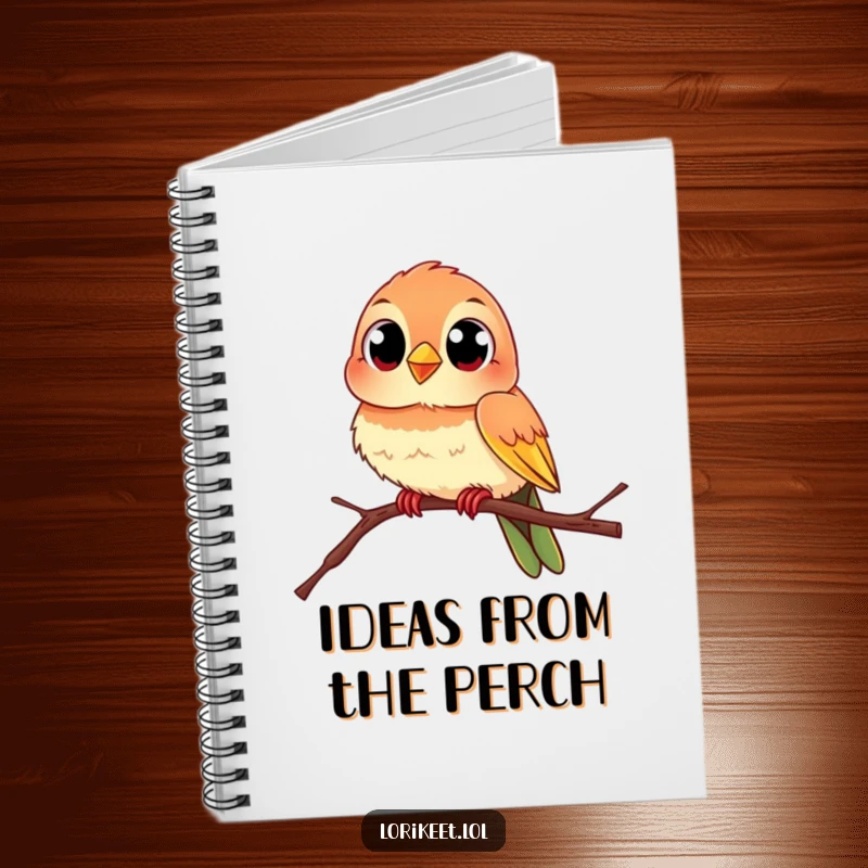 Funny Lively Bird Notebook: A colorful bird with curious eyes perches on a branch, an inspiring and funny journal.