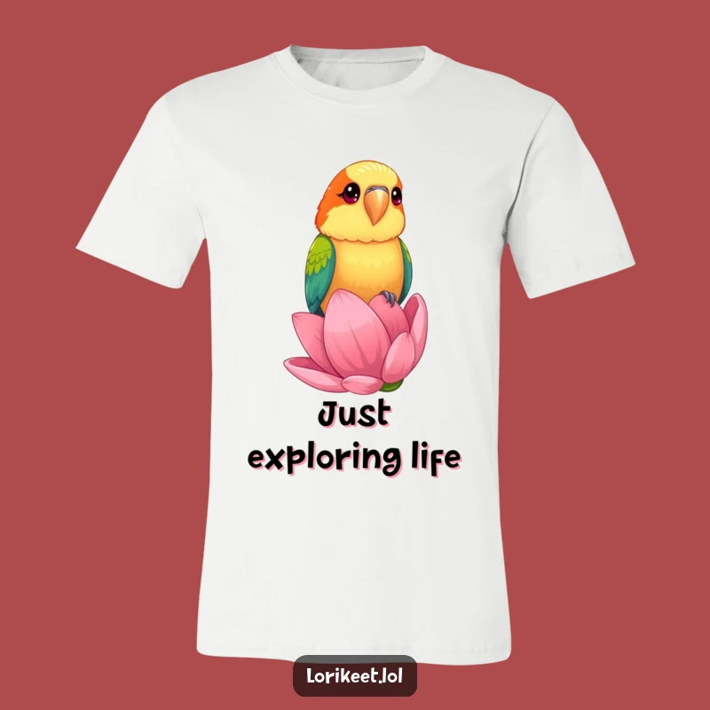 Funny Lorikeet Flower T-Shirt: Curious Bird Tee, Ideal Funny Gift