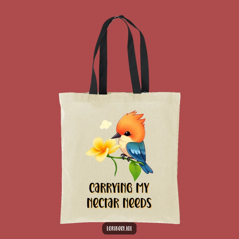 Funny Vibrant Bird Tote Bag: Playful Nectar Sipper, Eco-Friendly Funny Gift