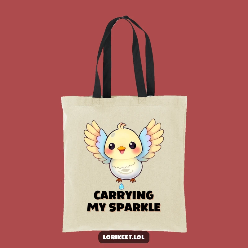 Funny Happy Bird Tote Bag: Dewdrop Catcher Design, Practical Funny Gift